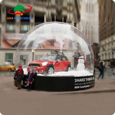 Folding inflatable bubble tent car cover capsule for hail/ Inflatable Snow Globe Of PVC For Motorcycle Exhibition